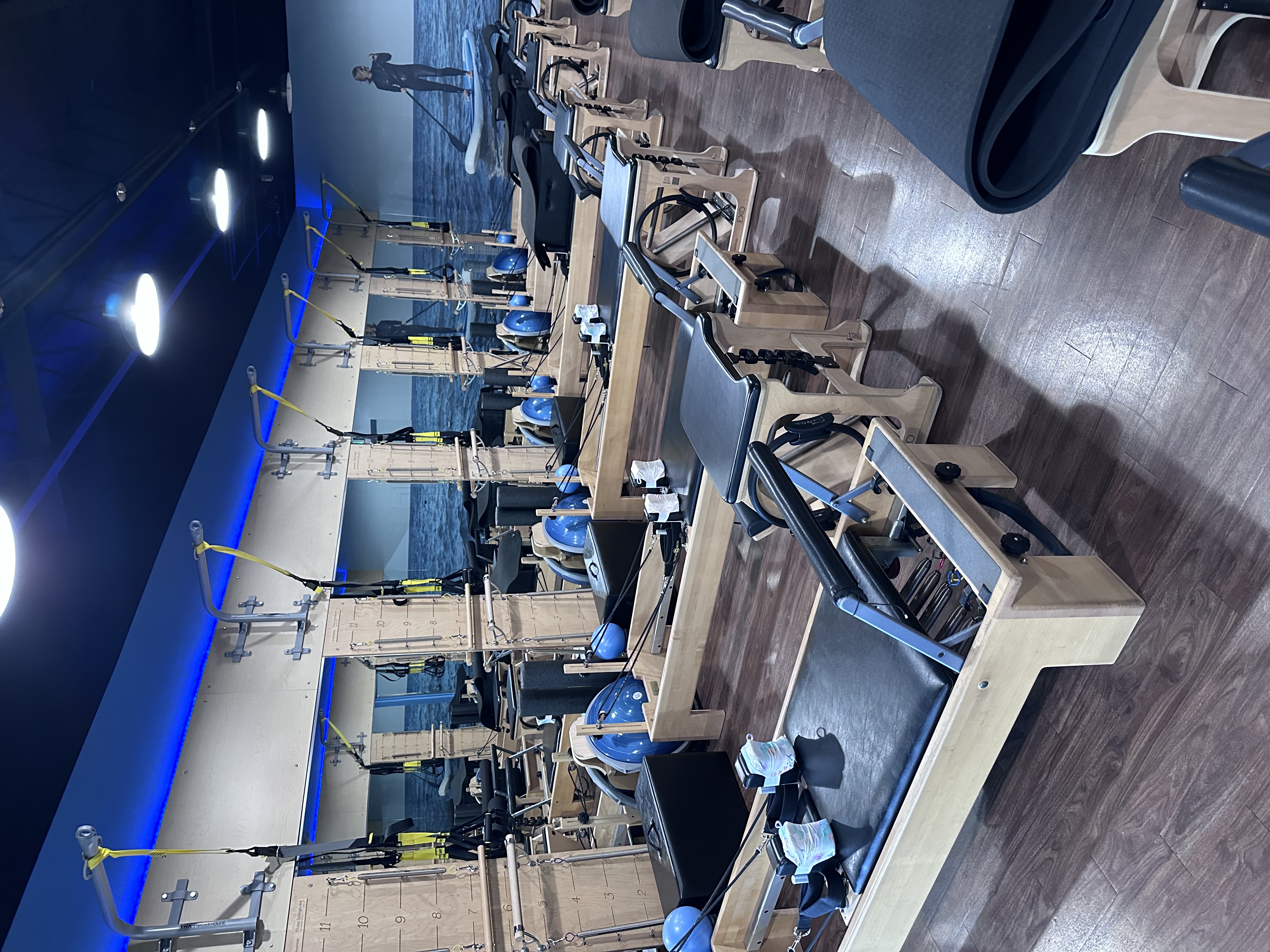 Pilates reformers in studio